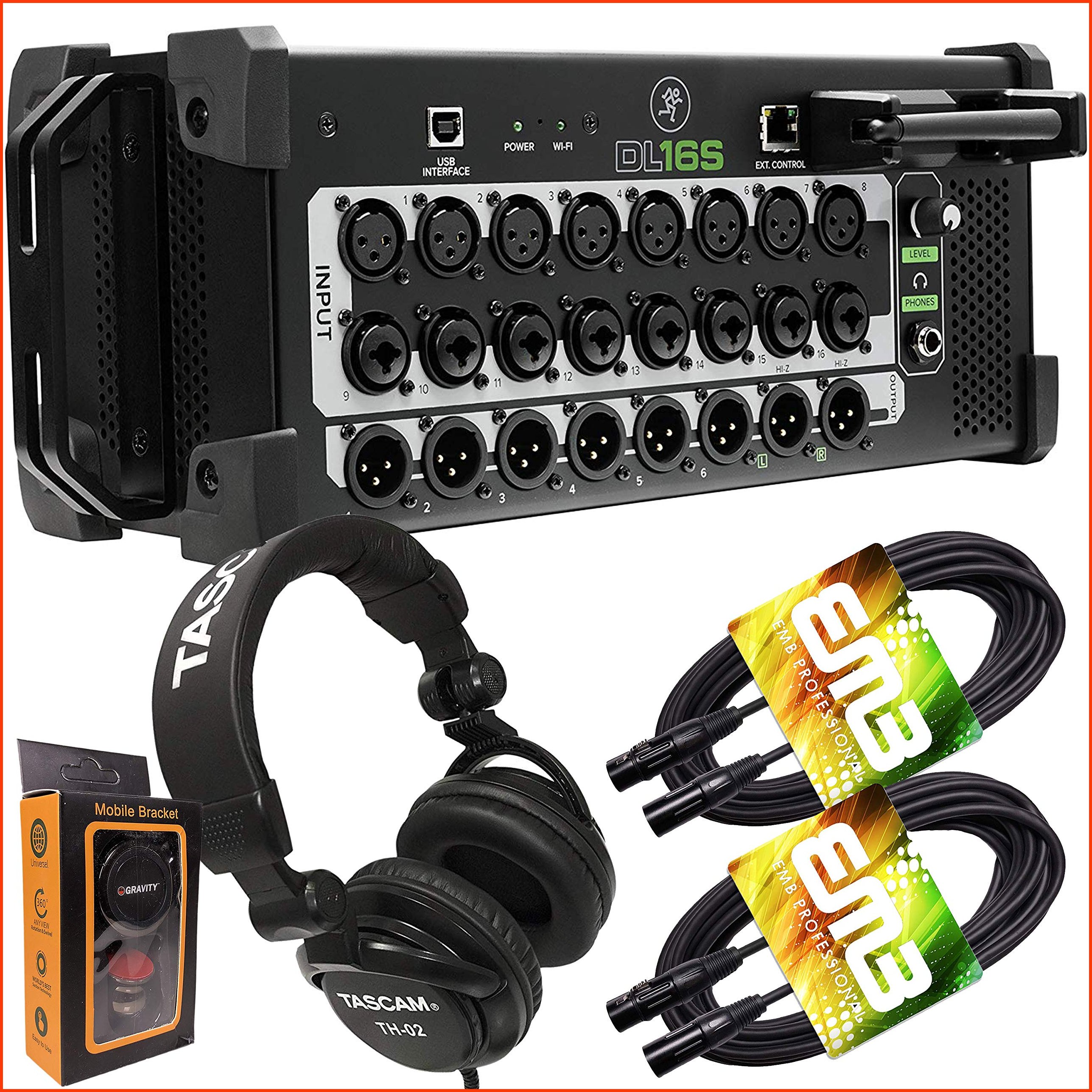 並行輸入品Mackie DL16S 16-Channel Digital Rack Mixer with Integrated 16-in16-out USB 2.0 Audio Interface Pro Headphon