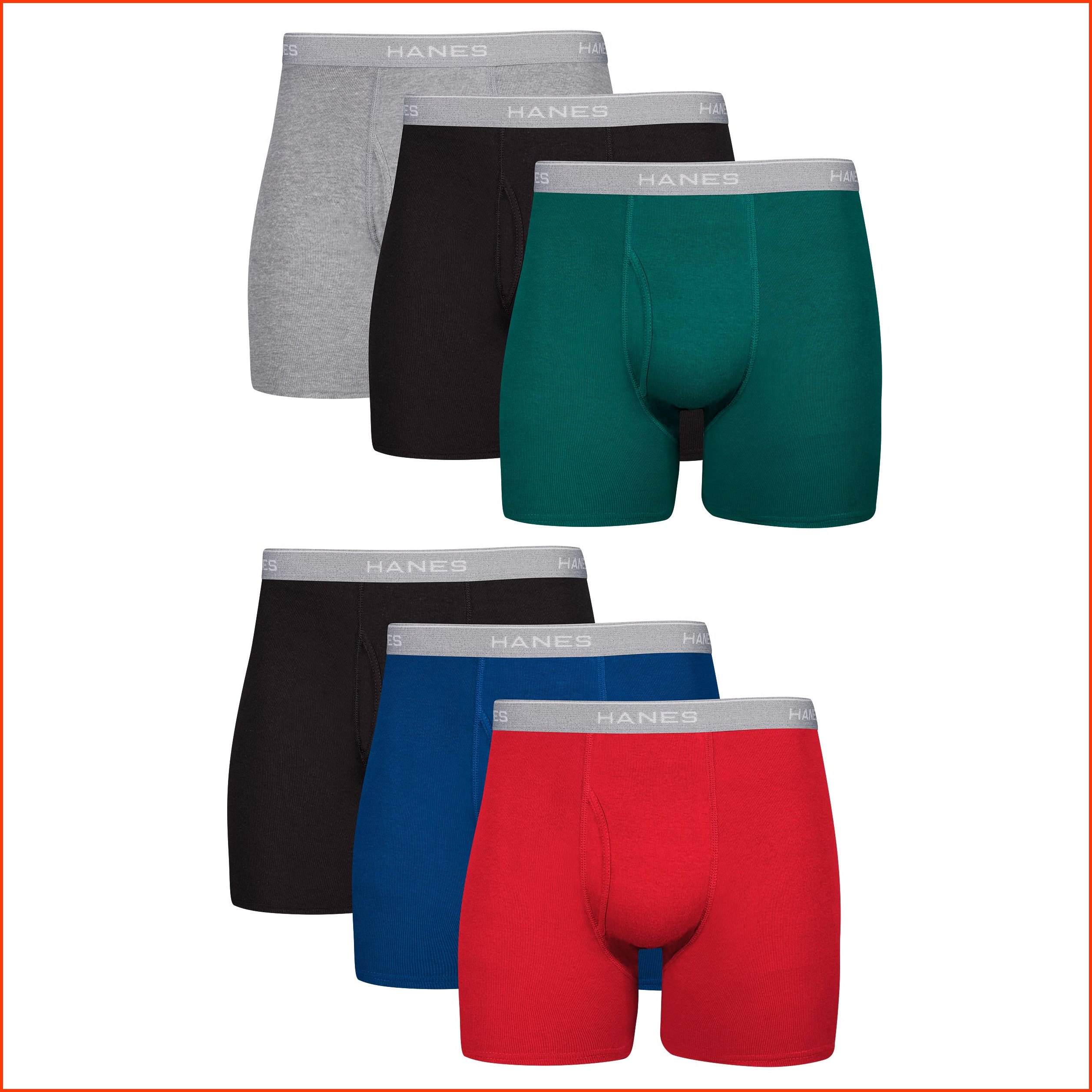 並行輸入品Hanes Men Hanes Boxer Briefs Cool Dri Moisture-Wicking Underwear Cotton No-Ride-up for Men Multi-Packs Avai