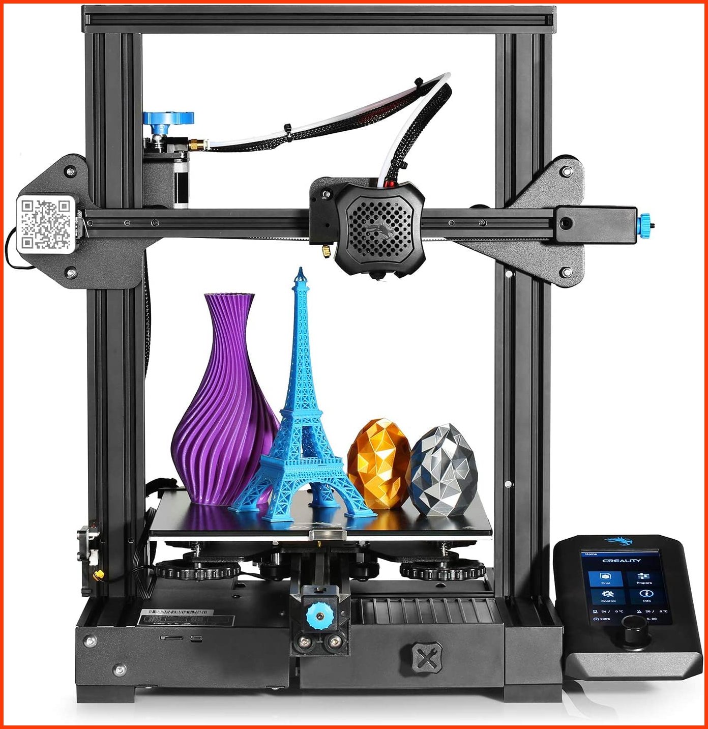 並行輸入品Official Creality Ender 3 V2 3D Printer Upgraded Ender 3 3D Printer with Carborundum Glass Bed Silent Mother