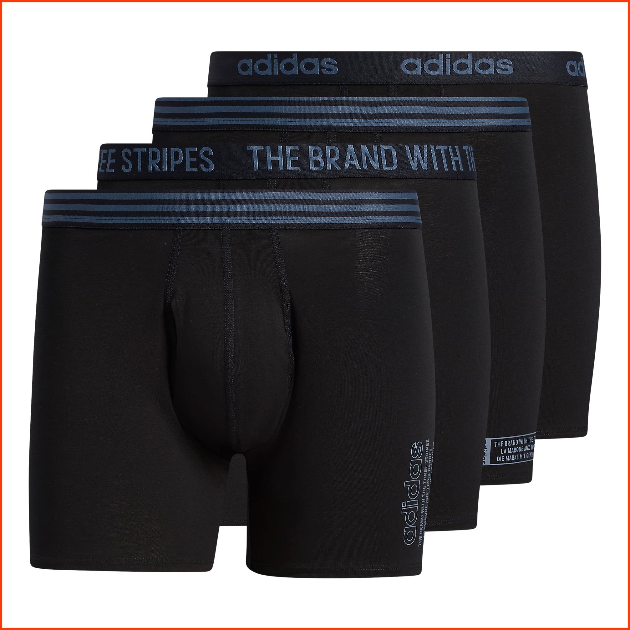 並行輸入品adidas Mens Core Stretch Cotton Boxer Brief Underwear 4-Pack BlackOnix Grey Large