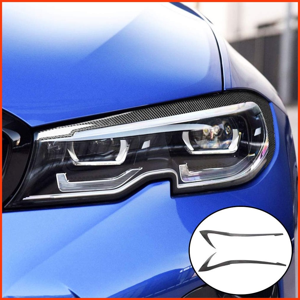 並行輸入品MCARCAR KIT Carbon Fiber Headlight Cover Eyebrows Eyelids Fit for BMW 3 Series G20 G28 Sedan 4-Door 2019-2020