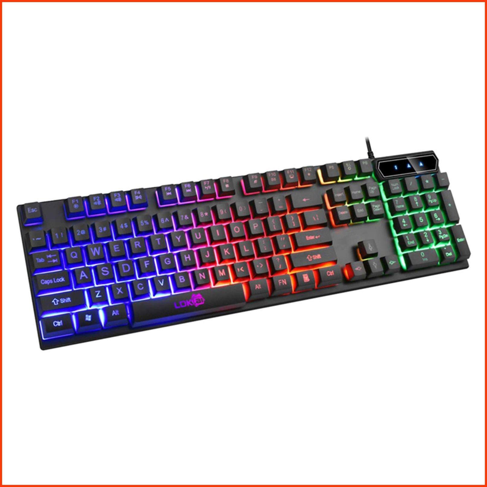並行輸入品FITORON Large Print Backlit Keyboard Wired USB Lighted Computer Keyboard with 7-Color 4 Modes Backlit Over