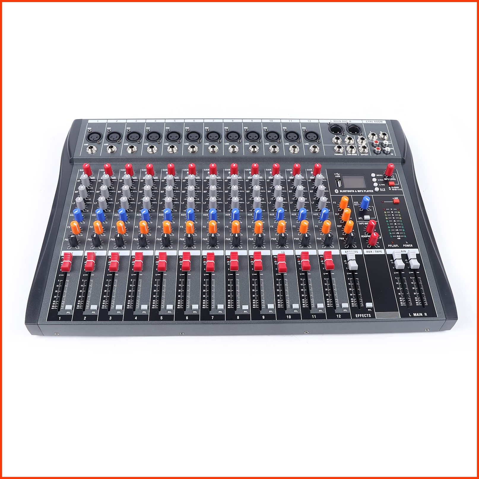並行輸入品12 Channel Audio Mixer Bluetooth USB Sound Board Professional Mixer Audio Console Desk Dj Equipment Digital Mi