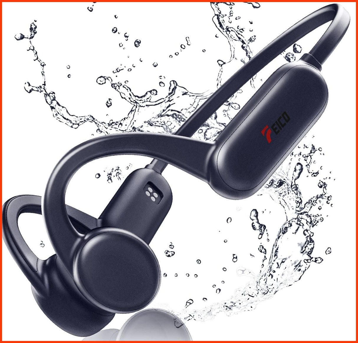 並行輸入品FEICO Bone Conduction Headphones Bluetooth 5.3 Open-Ear Headphones with Mic MP3 Mode Built-in 32GB 10Hrs