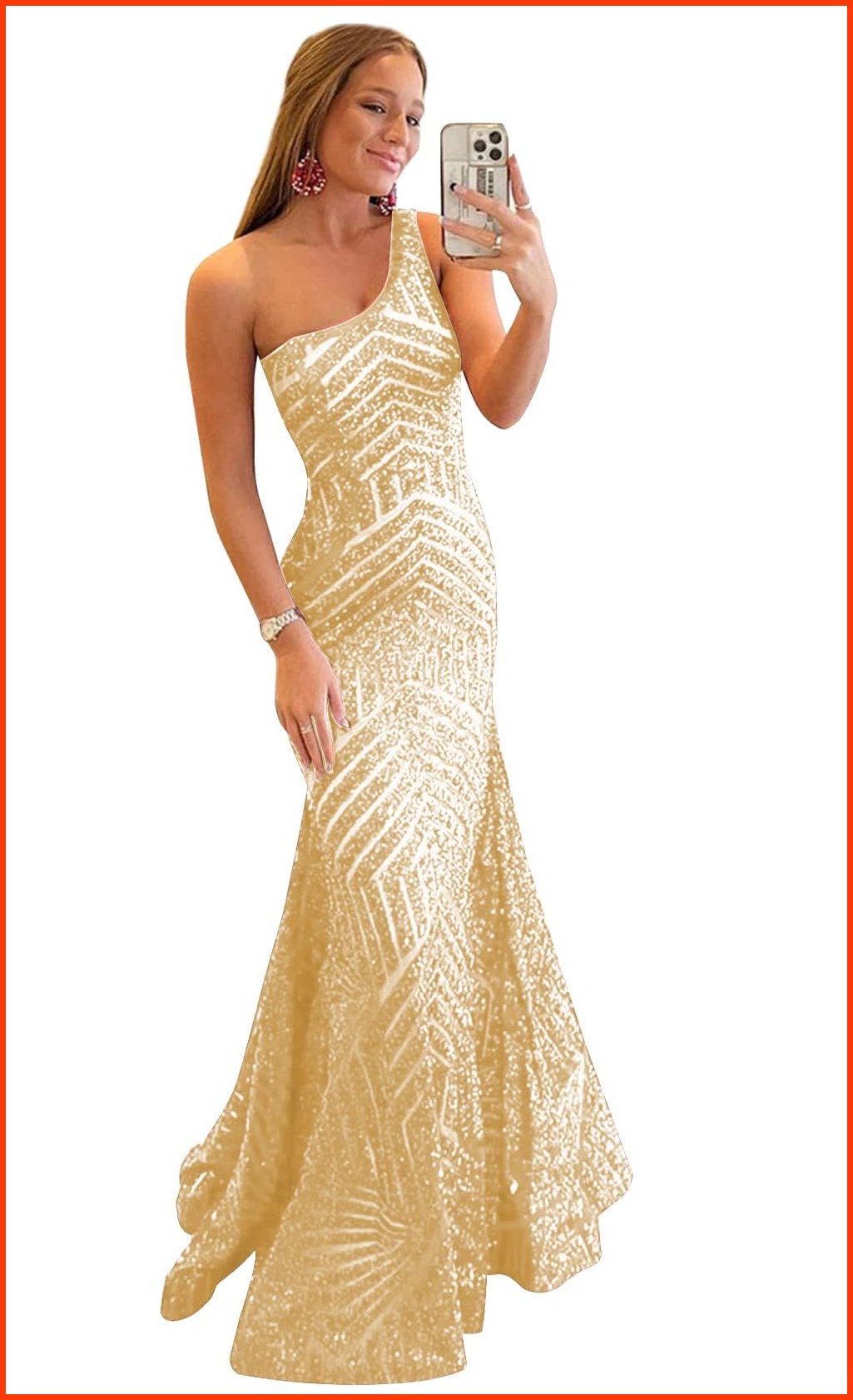 並行輸入品Ztikolen One Shoulder Mermaid Plus Size Prom Dress Long for Teens Champagne Sequin Glitter Formal Party Gown 1