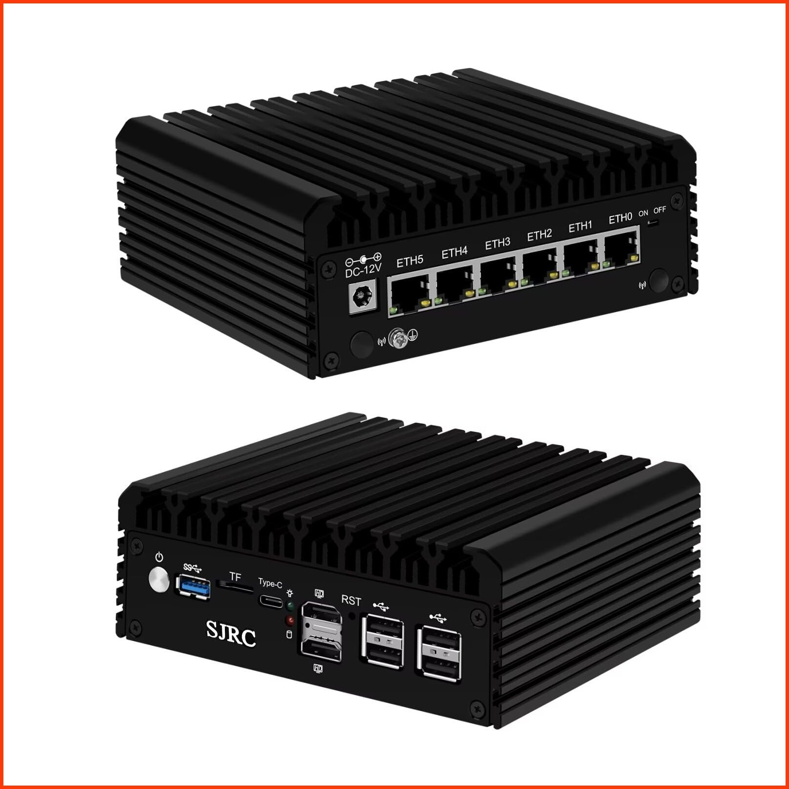 並行輸入品SJRC N100 Mini Computer Fanless Firewall Micro Router Appliance 6 x 2.5GbE I226-V Ethernet Computer 12th Gen